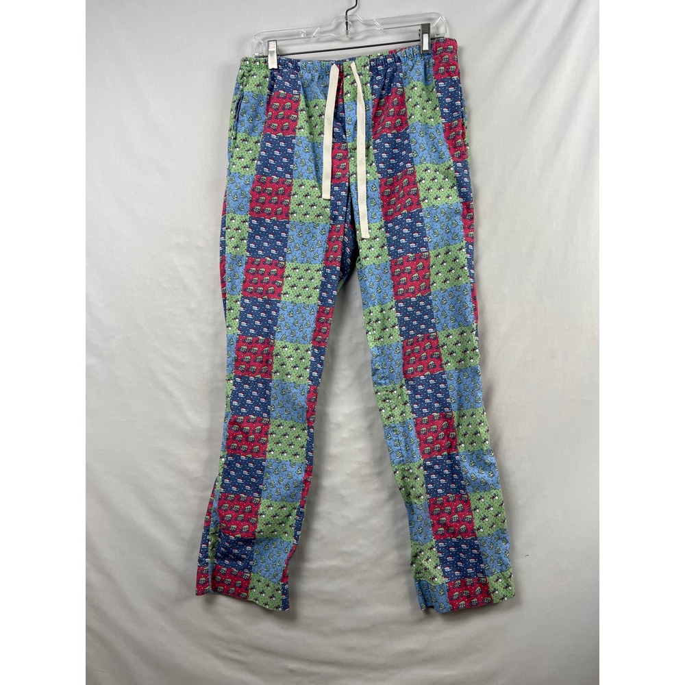 Vineyard Vines Pajama Pants Womens Small Holiday Patchwork Cotton Drawstring